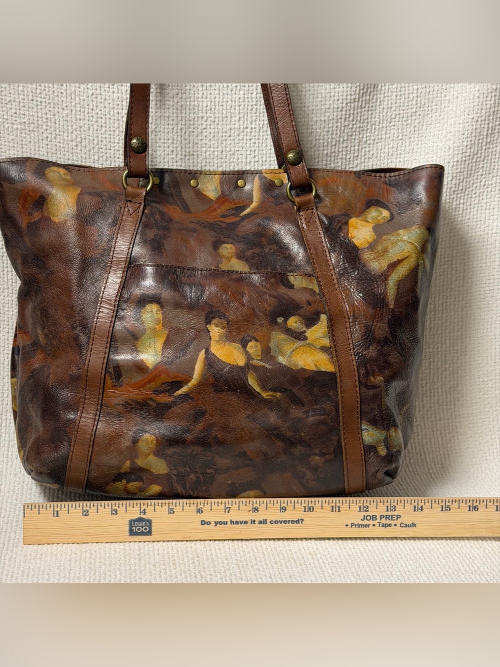 Beautiful Patricia Nash Brown Artistic Design Tote
Bag w/Leather Trim & dust bag - Picture 6 of 10